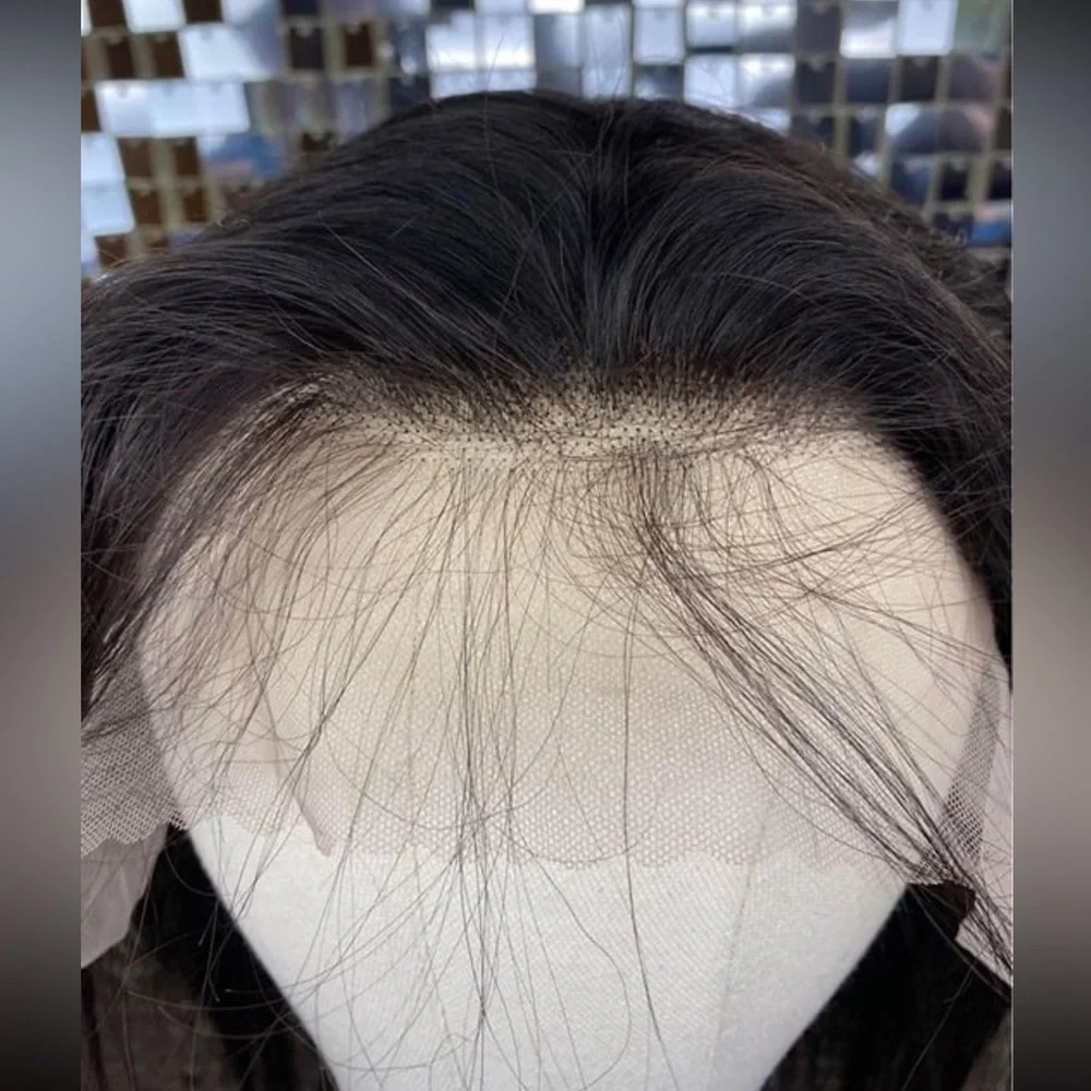 13x6 Lace Front Wig 18” Pre plucked Human Hair Straight Natural Black Baby Hair